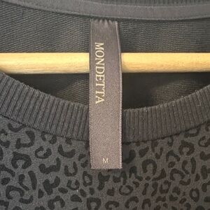 Black Leopard Print Lightweight Black Sweatshirt M